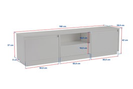 Nordure Vanguard - Soporte de TV Travertino